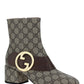 Gucci Blondie Ankle Boot - Beige/Ebony/Brown.