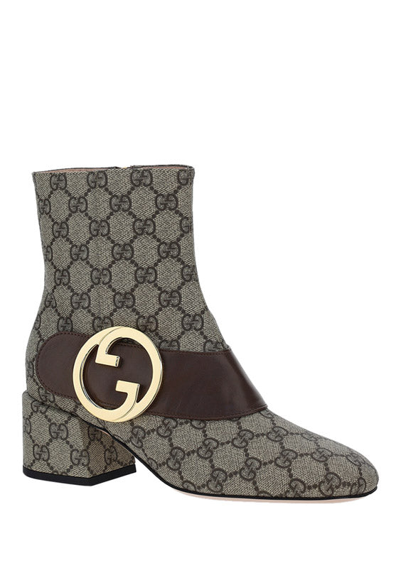 Gucci Blondie Ankle Boot - Beige/Ebony/Brown.