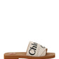 Woody Flat Mule Sandals - White