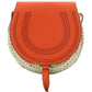 Small Marcie Cross-body Basket in Hand-Braided Raffia & Small Grain Calfskin - Rusted Orange