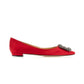 Hangisi Satin Flats - Red