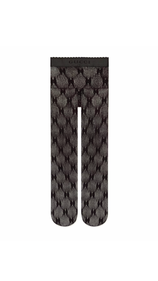 GG Knit Tights - Black/Magenta