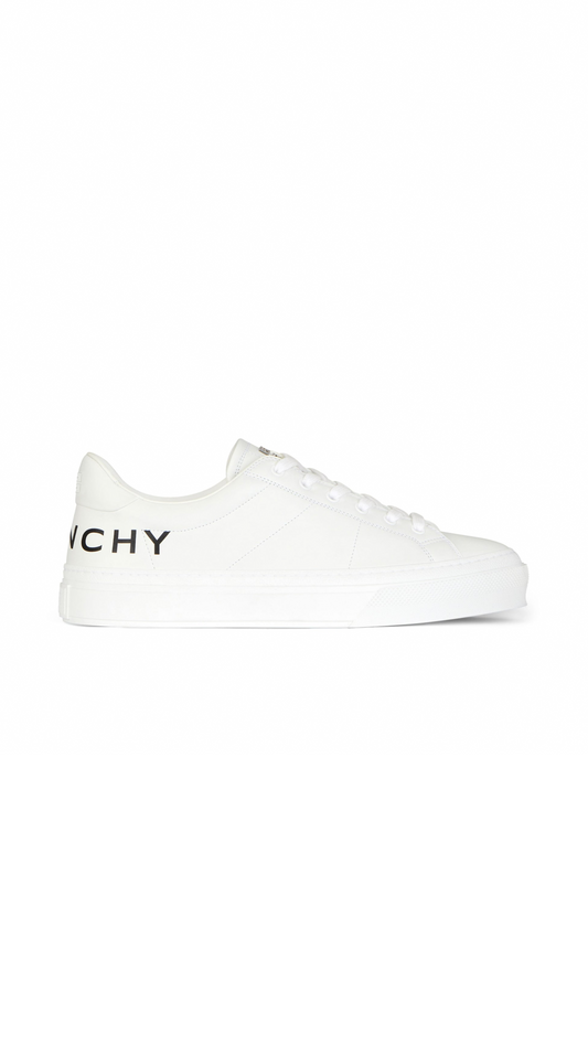 City Sport Sneakers in Leather with Printed Logo - White