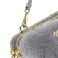 Shearling and Saffiano Leather Mini-pouch - Grey