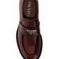 Chocolate Brushed Leather Loafers - Porpora Fume
