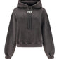Puff Logo Hoodie in Terry - Grey