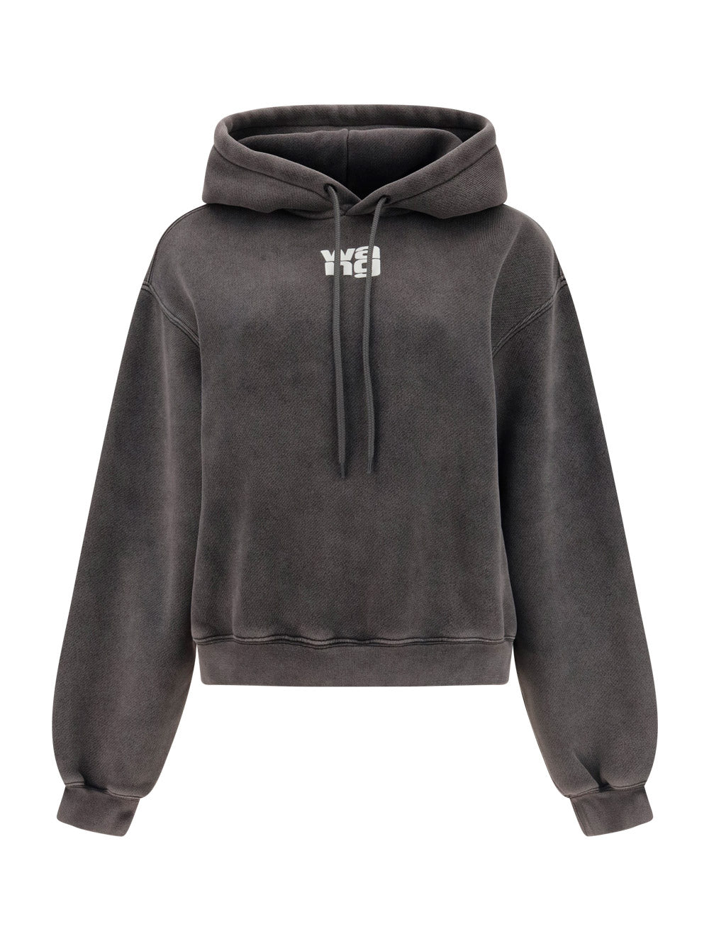 Puff Logo Hoodie in Terry - Grey