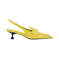 Leather Loafers With Heel - Sunny Yellow