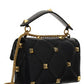 Large Roman Stud the Shoulder Bag in Nappa With Chain - Black