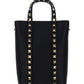 Rockstud Calfskin Leather Tote - Black.