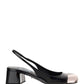 Patent Leather Slingback Pumps - Black.