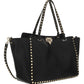 Medium Grainy Calfskin Rockstud Bag - Black