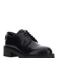 Brushed-Leather Derby Shoes - Black