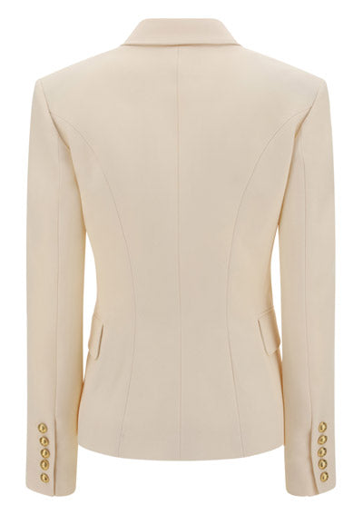 Grain de Poudre Double-Breasted Jacket - White