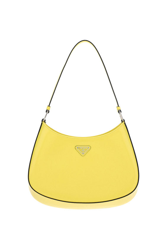 Prada Cleo Brushed Leather Shoulder Bag - Yellow.