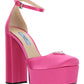 Satin Platform Pumps - Pink