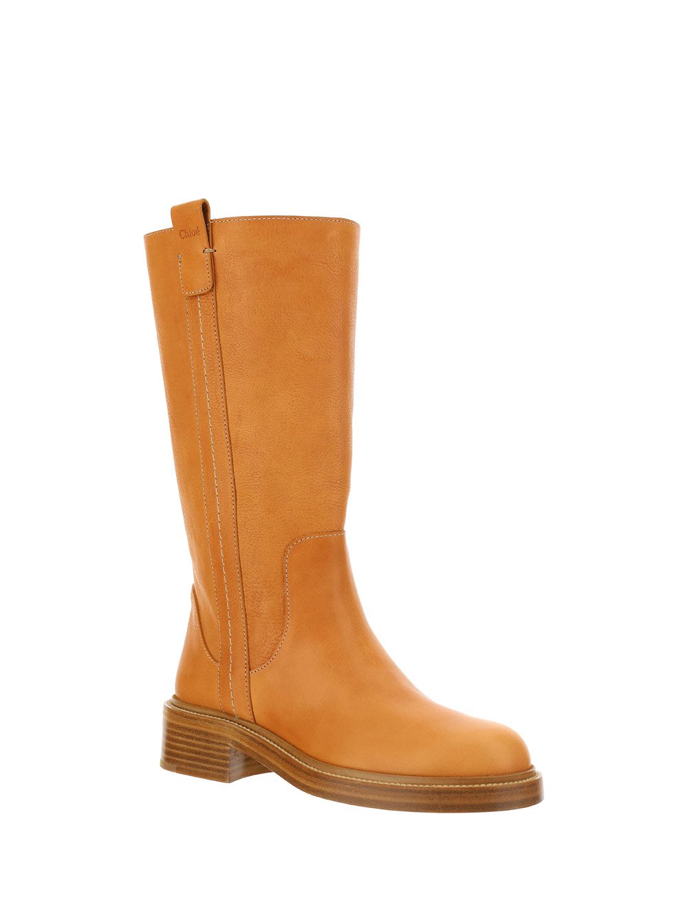 Edith Winter Boot In Vegetal Calfskin - Tan