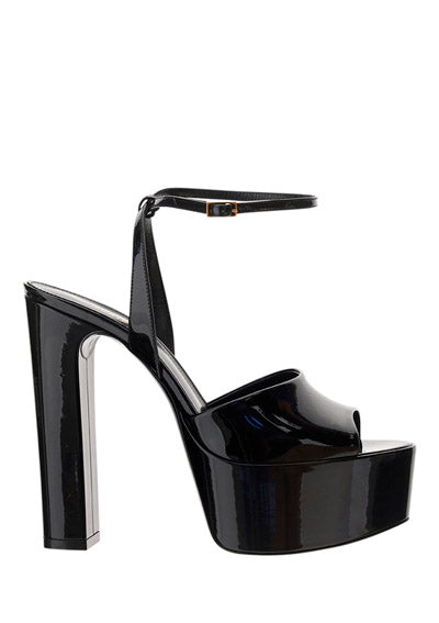 Jodie Platform Sandals In Patent Leather - Black