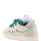 Leather Curb Sneakers - Pink / Turquoise