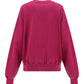 Brushstroke Logo Print Crewneck Sweatshirt - Fuchsia