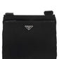 Re-Nylon and Saffiano Shoulder Bag - Black