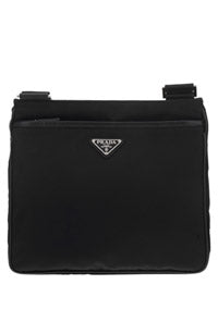 Re-Nylon and Saffiano Shoulder Bag - Black