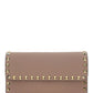 Rockstud Grainy Calfskin Chain Pouch - Poudre