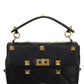 Large Roman Stud the Shoulder Bag in Nappa With Chain - Black
