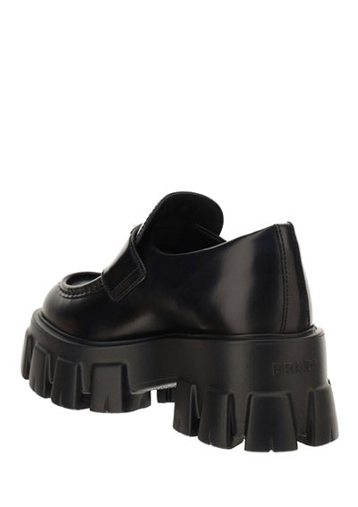 Monolith Brushed Leather Loafers - Black