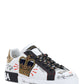 Portofino Sneakers In Printed Nappa Calfskin With Patch - White.