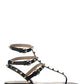 Rockstud Calfskin Flat Flip-Flop Sandal - Black