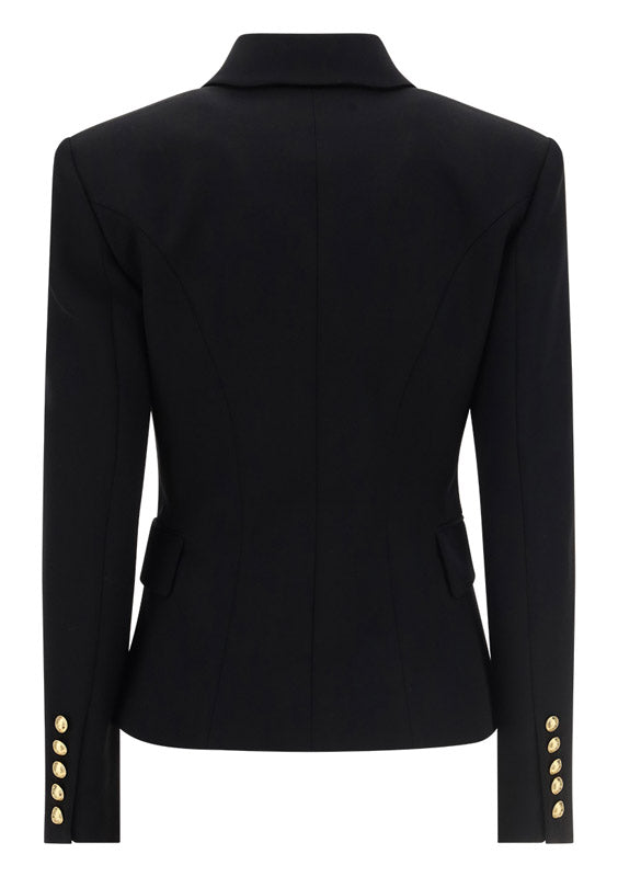 Grain de Poudre Double-Breasted Jacket - Black