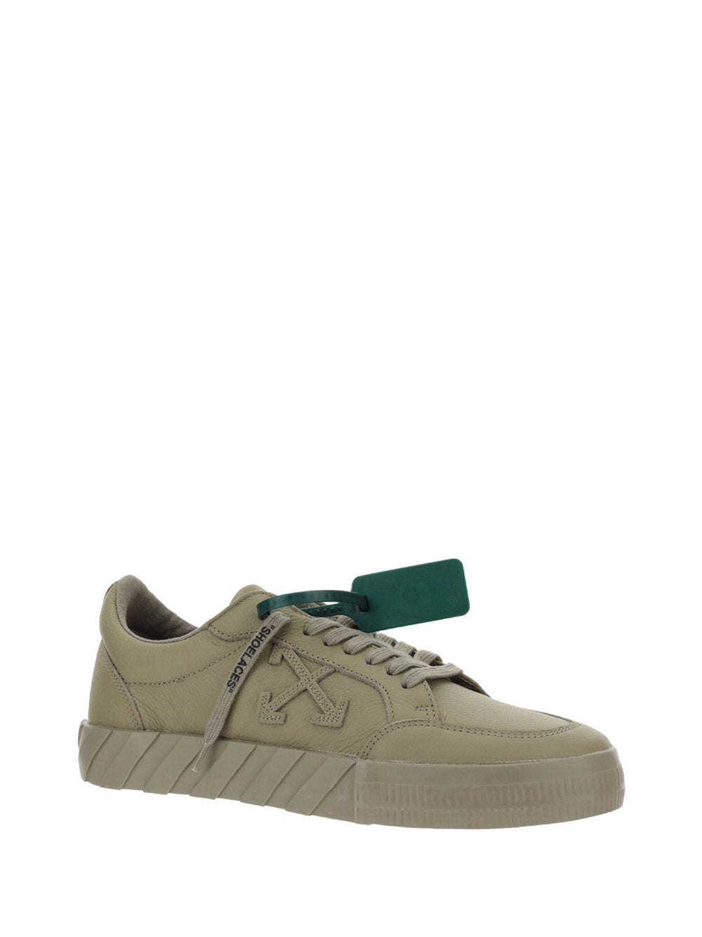 Low Vulcanized Calf Leather Sneakers - Military Green
