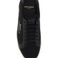 Court Classic SL/06 Embroidered Sneakers In Canvas And Smooth Leather - Black