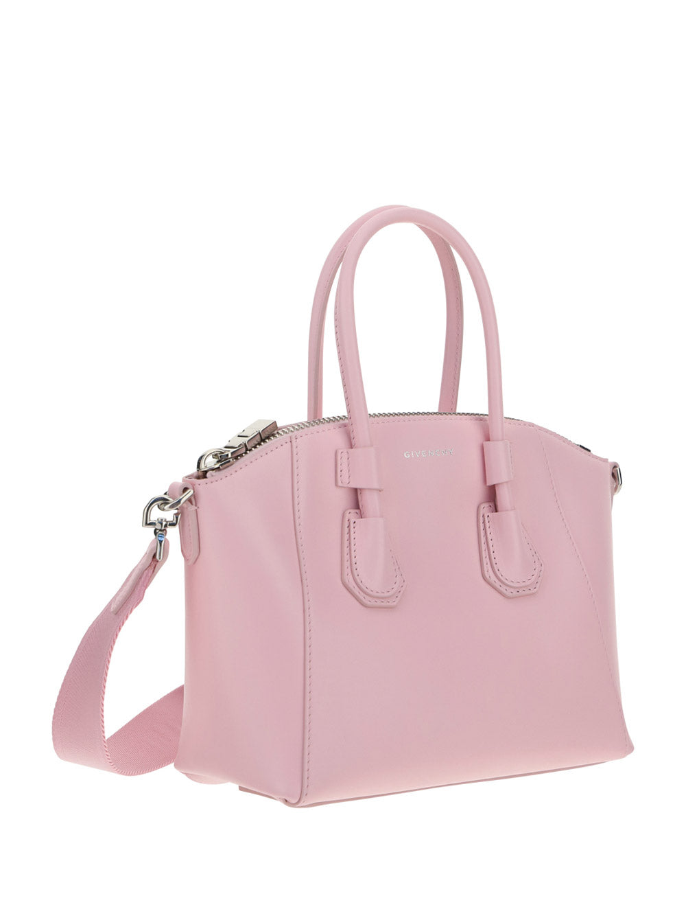 Mini Antigona Sport bag in Leather - Blossom Pink.