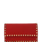 Rockstud Grainy Calfskin Chain Pouch - Red