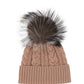Beanie With Pom Pom - Blush Pink