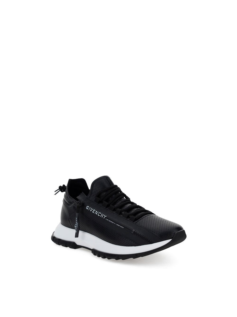 Spectre Low Runners Sneakers In Perforated Leather With Zip - Black
