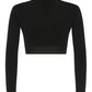 Long-sleeved Jersey Top with Branded Elastic - Black