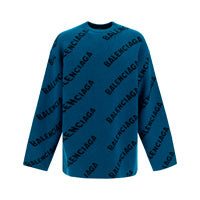 Allover Logo Knit Sweater - Petrol Blue