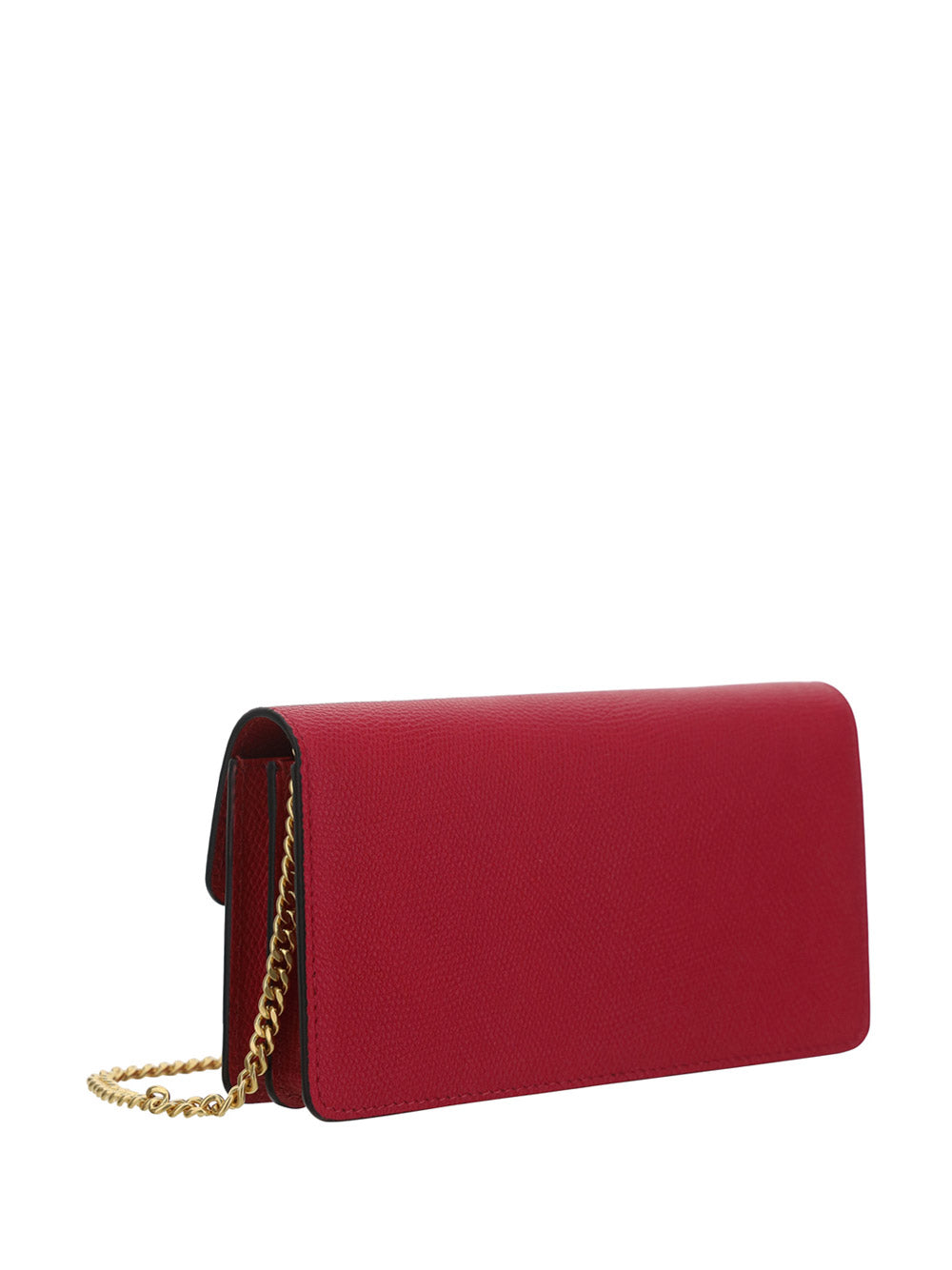 Vlogo Signature Grainy Calfskin Wallet With Chain - Blossom