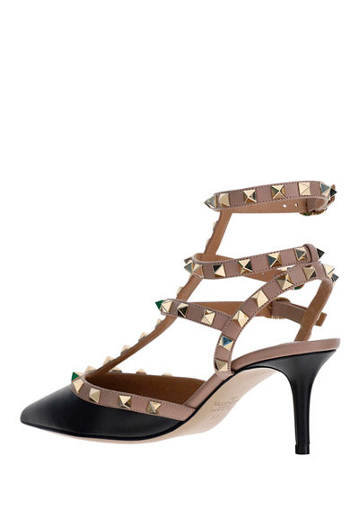 Rockstud Caged Pump 65mm - Black / Nude.
