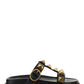 Roman Stud Slide Sandal In Calfskin - Black