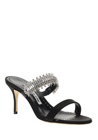 Sako Satin 70 Sandals - Black