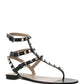 Rockstud Calfskin Flat Flip-Flop Sandal - Black