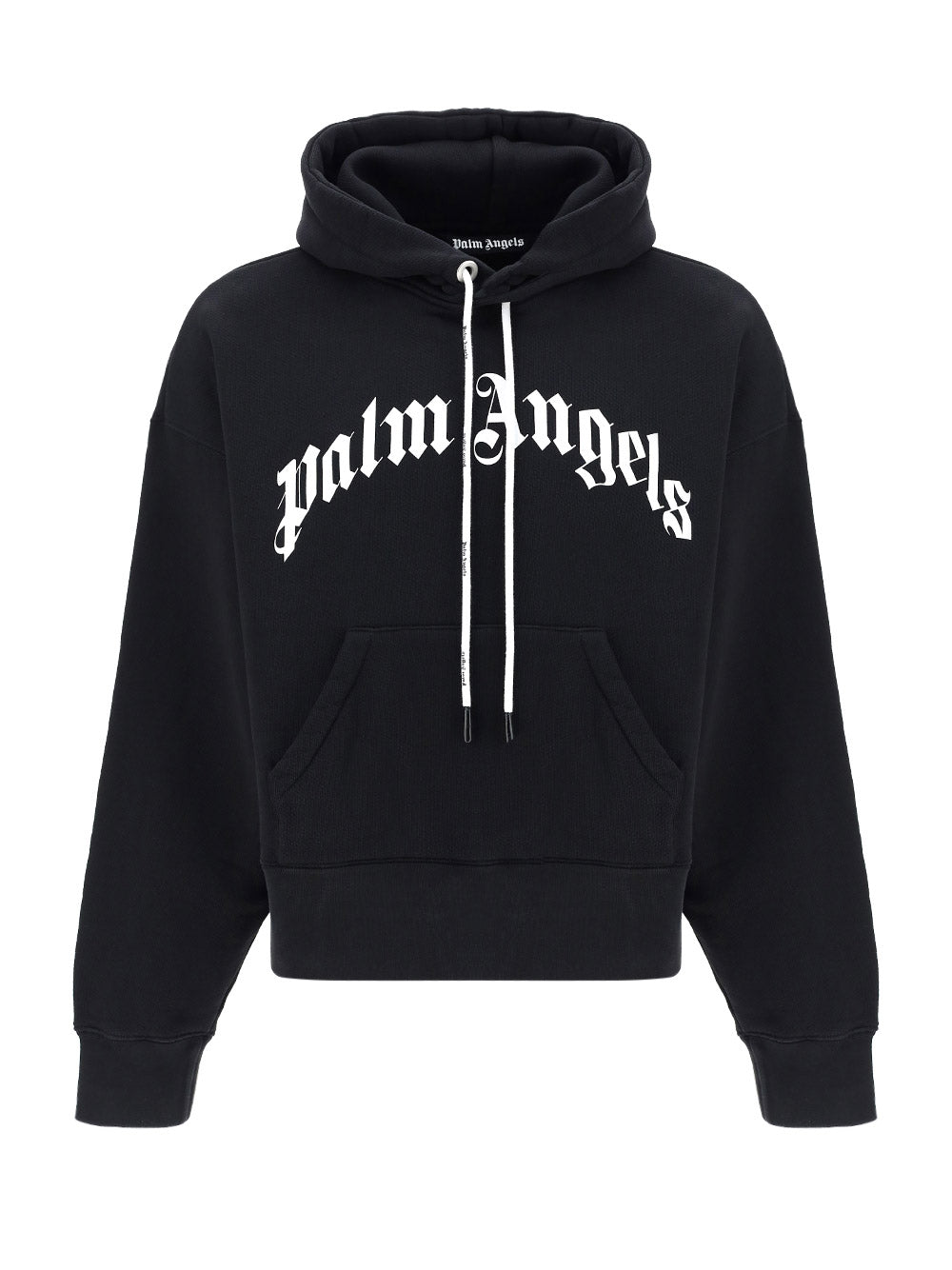 Curved Logo Hoodie - Black White