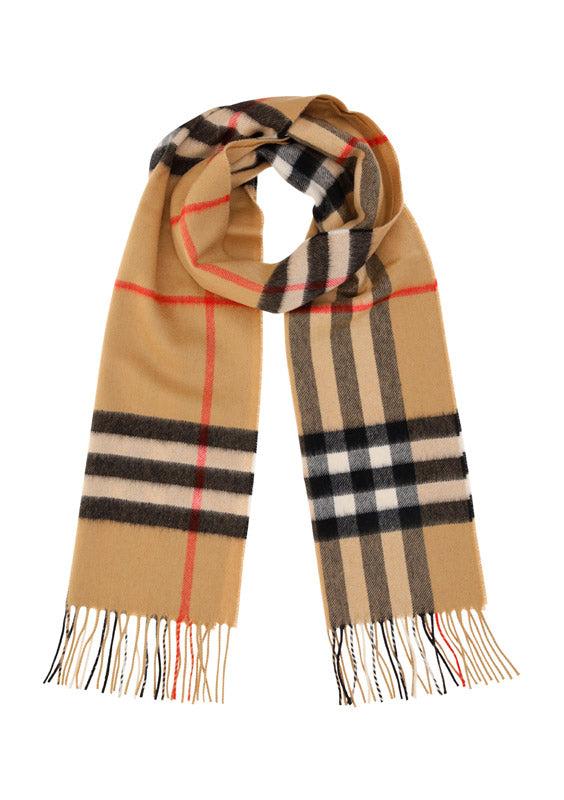 The Classic Check Cashmere Scarf - Archive Beige