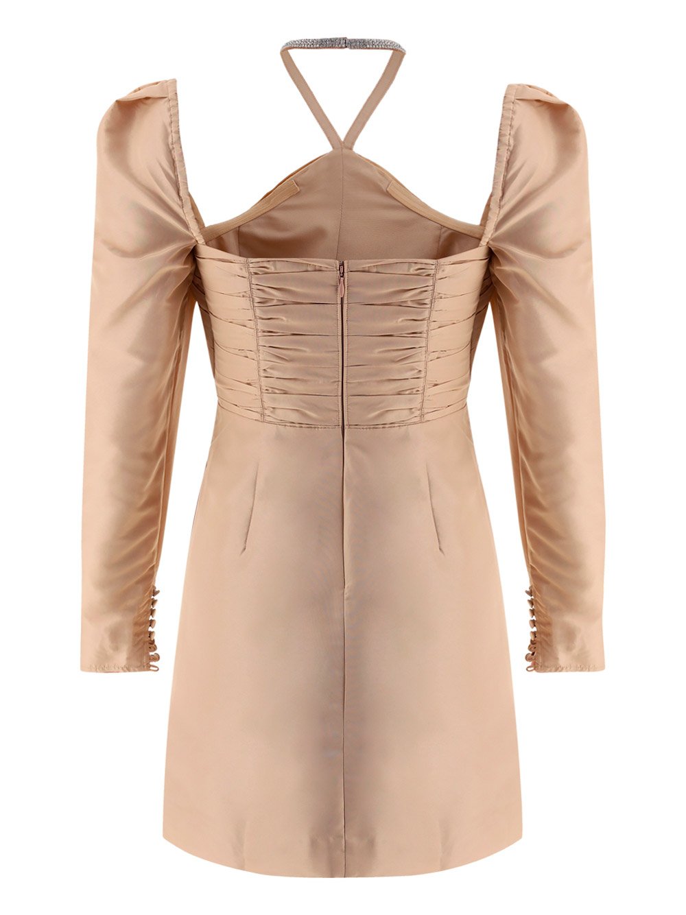 Taffeta Mini Dress -Taupe