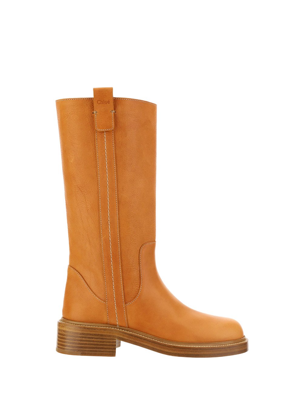 Edith Winter Boot In Vegetal Calfskin - Tan