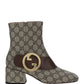 Gucci Blondie Ankle Boot - Beige/Ebony/Brown.